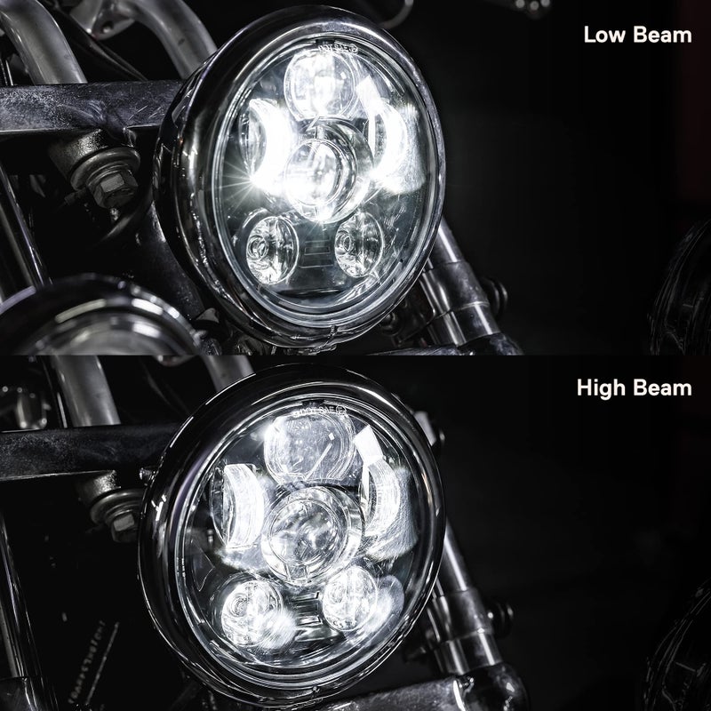 ONLINE LED STORE TRUE MODS 5.75" (5 3/4) LED Headlight For Harley Davidson [Black-Finish] Round LED Motorcycle Headlight For Dyna Street Bob Super Wide Glide Low Rider Night Rod Train Softail Sportster - Image 3
